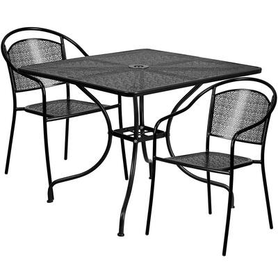 Kalev 3-Piece Artistic Designed Black Large Bistro Set