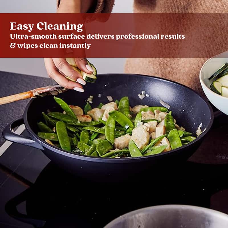 Alva Energy Ceramic Nonstick Wok, Non-Toxic Stir-Fry Pan - 12"