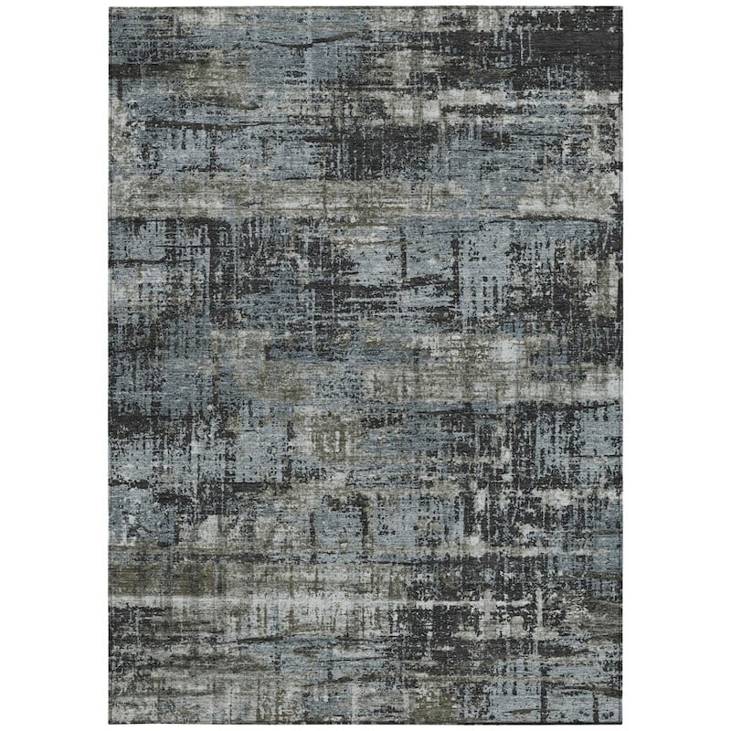 HomeRoots Geometric Transitional Rectangle Outdoor Rug
