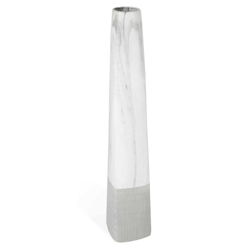 Silver Orchid Barrett Modern Marble Ceramic Vase