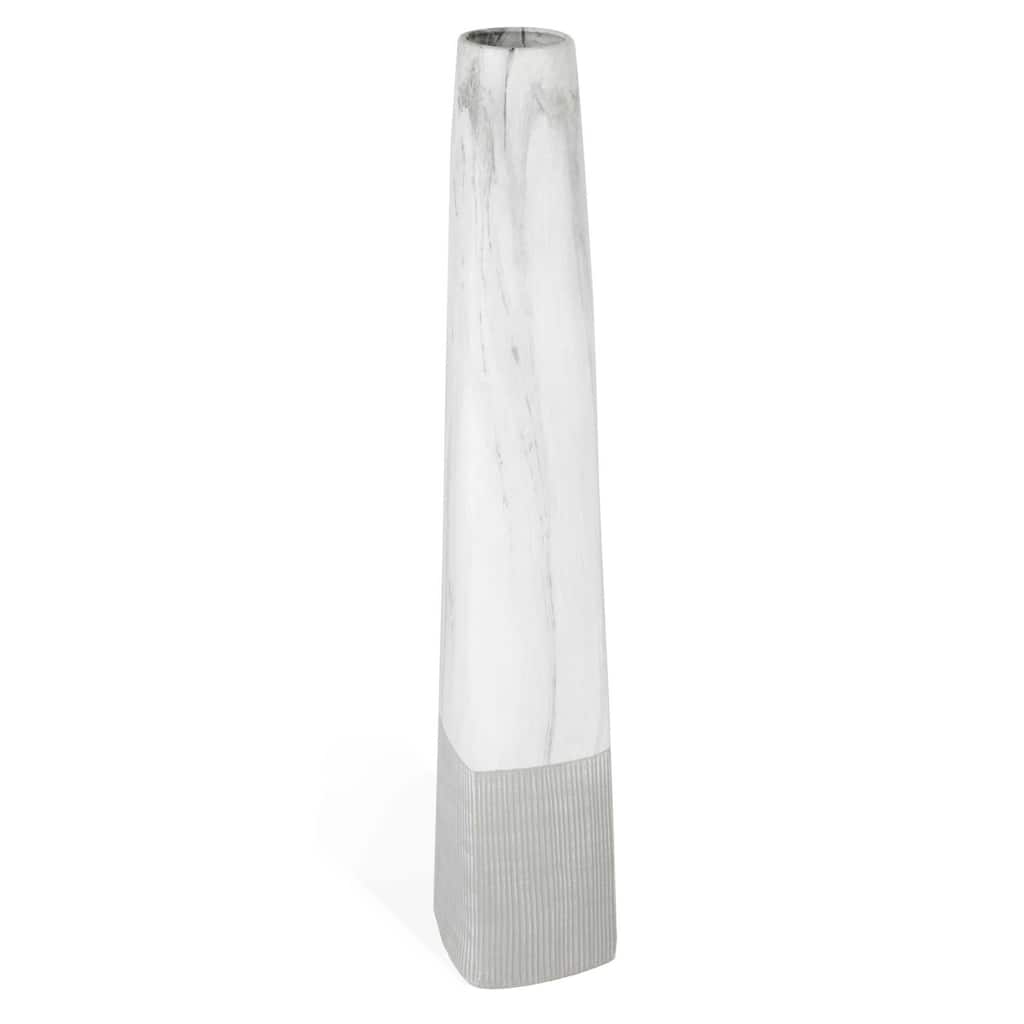 Silver Orchid Barrett Modern Marble Ceramic Vase