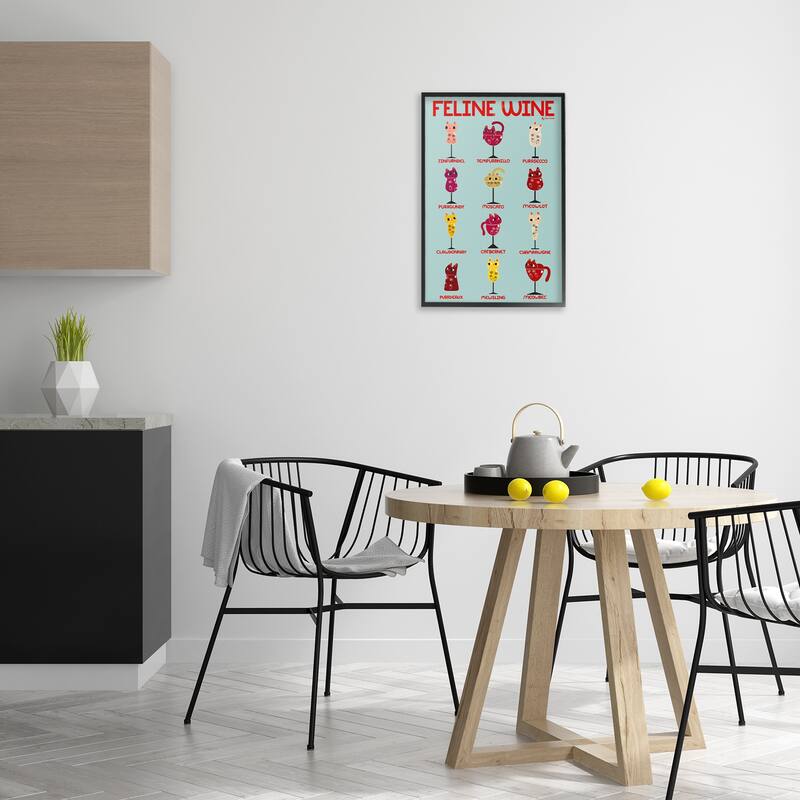 Stupell Clever Feline Wine Drinks Framed Giclee Art Design By Carrie Cantwell