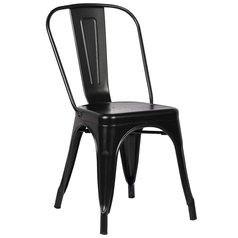 Industrial Stackable Metal Side Chair - N/A
