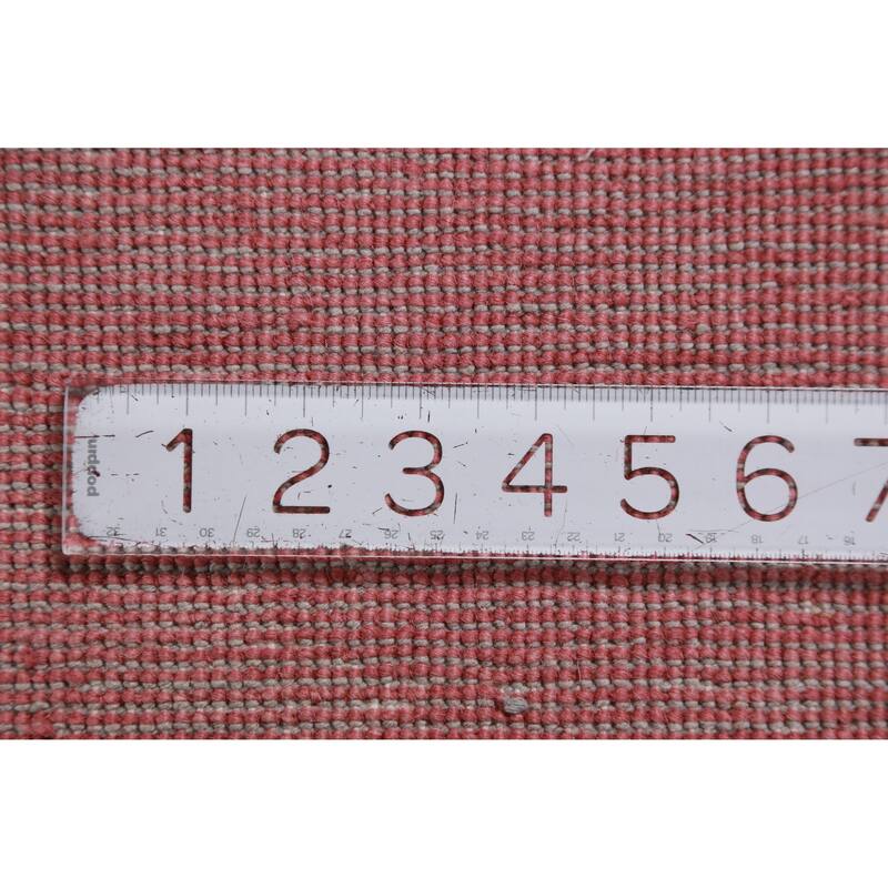 Hand Knotted Oriental 100% Wool Carpet Modern Solid Coral Gabbeh Area Rug - 12' 8'' X 9' 2''