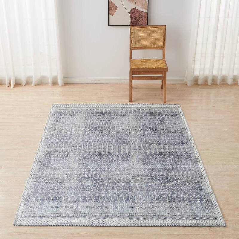 Linery & Co. Machine Washable Slip Resistant Vintage Inspired Patterned Accent Rugs