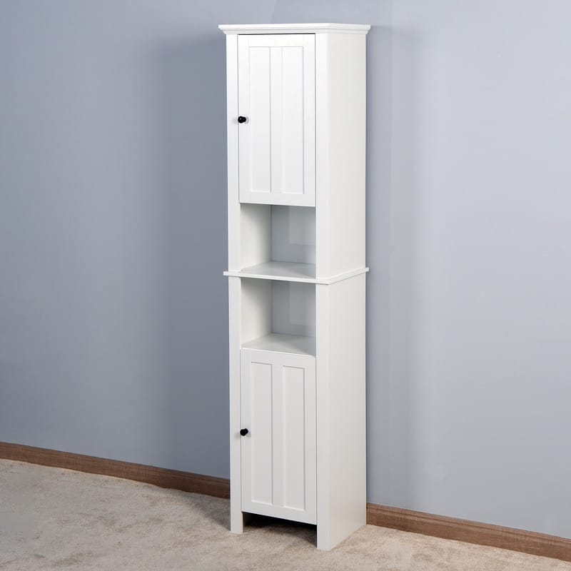 Bathroom Floor Storage Cabinet with 2 Doors and 6 Shelves