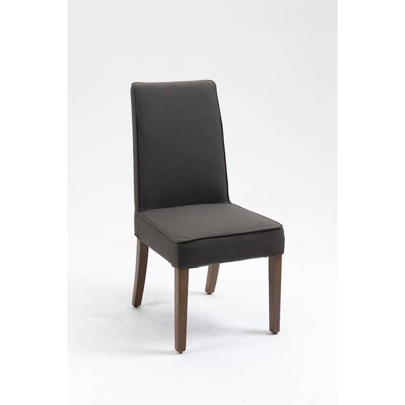 Dining Accent Chairs Set of 2, Modern Armless Side Chair for Kitchen Living Room, Dark Grey