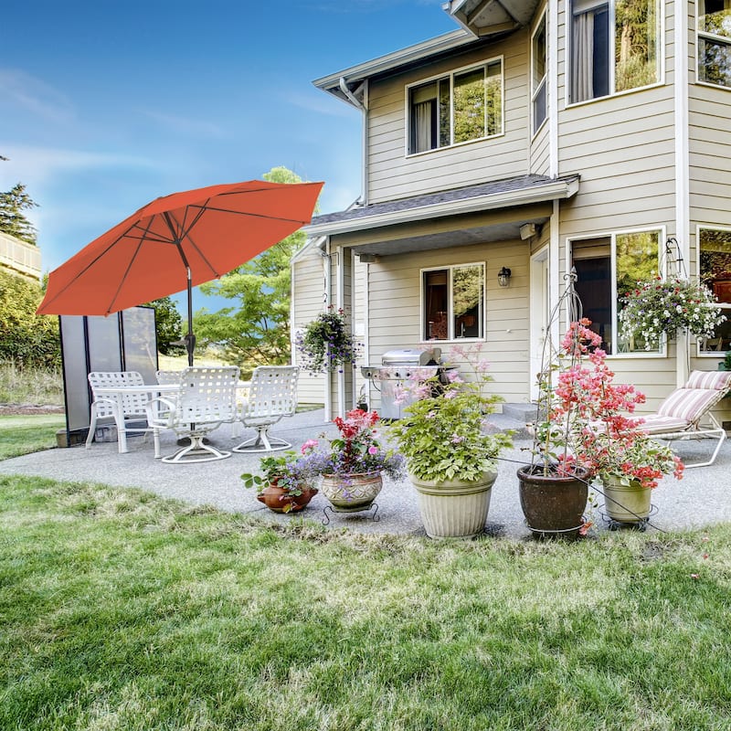 Pure Garden 10ft Aluminum Patio Umbrella with Auto Tilt and Easy Crank