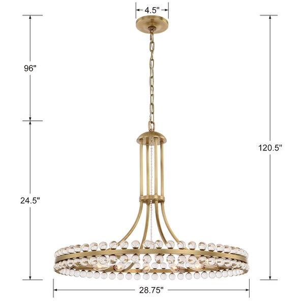 Clover 12 Light Aged Brass Chandelier - 28.75'' W x 24.5'' H