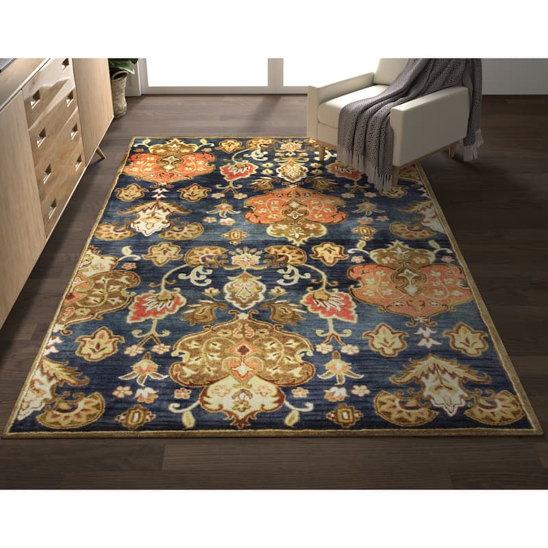 Copper Grove Schwaz Hand-tufted Traditional Navy Wool Area Rug - 3'3" x 5'3" - Navy