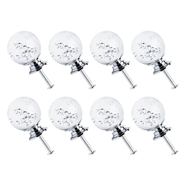 Crystal Knobs Drawer Pull Handle Cupboard Cabinet Dresser Clear 30mm Dia 8pcs