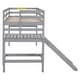preview thumbnail 9 of 8, Grey Twin Size Pine Wood Loft Bed with Platform and Ladder