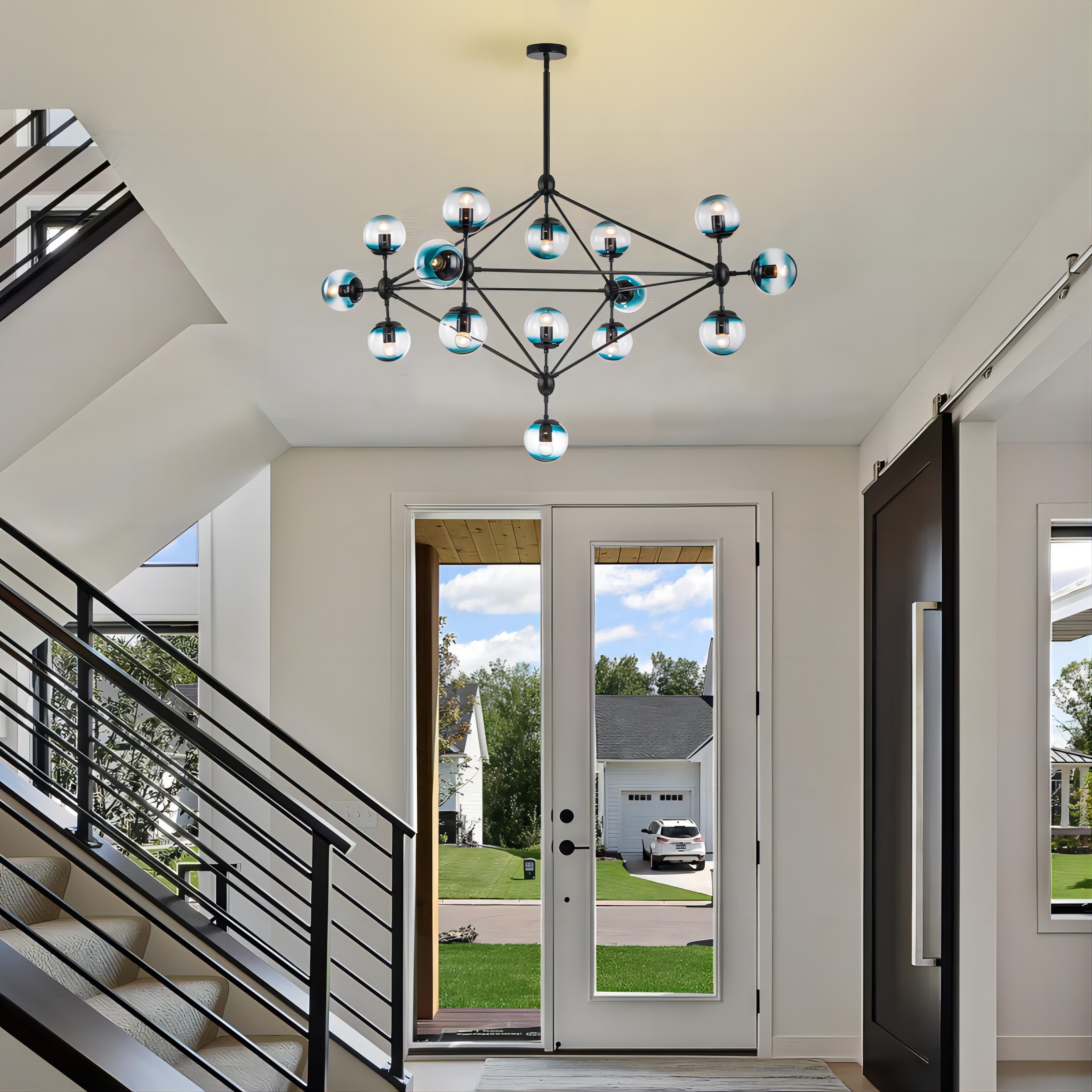 Geometric globe chandelier top