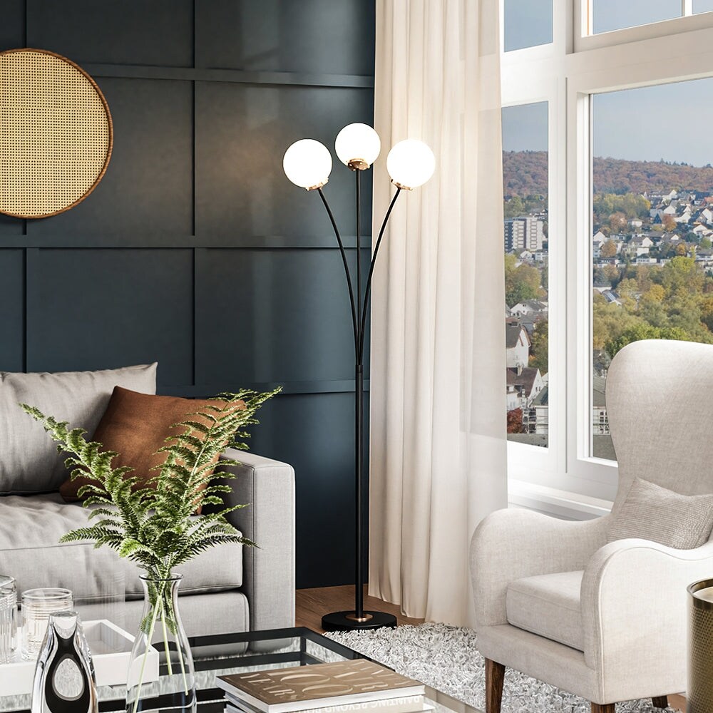 Black mid century modern floor lamp on sale