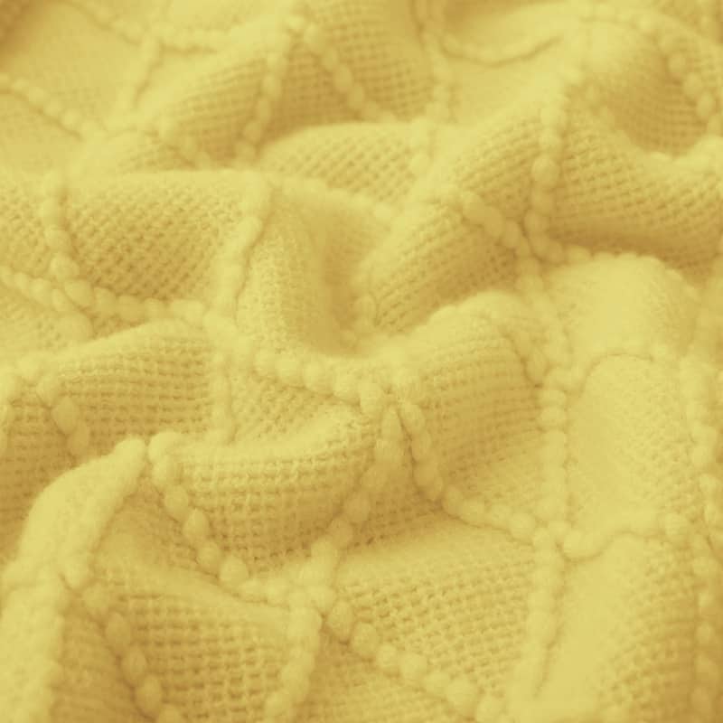 Knited Diamond Throw with Fringe Cream