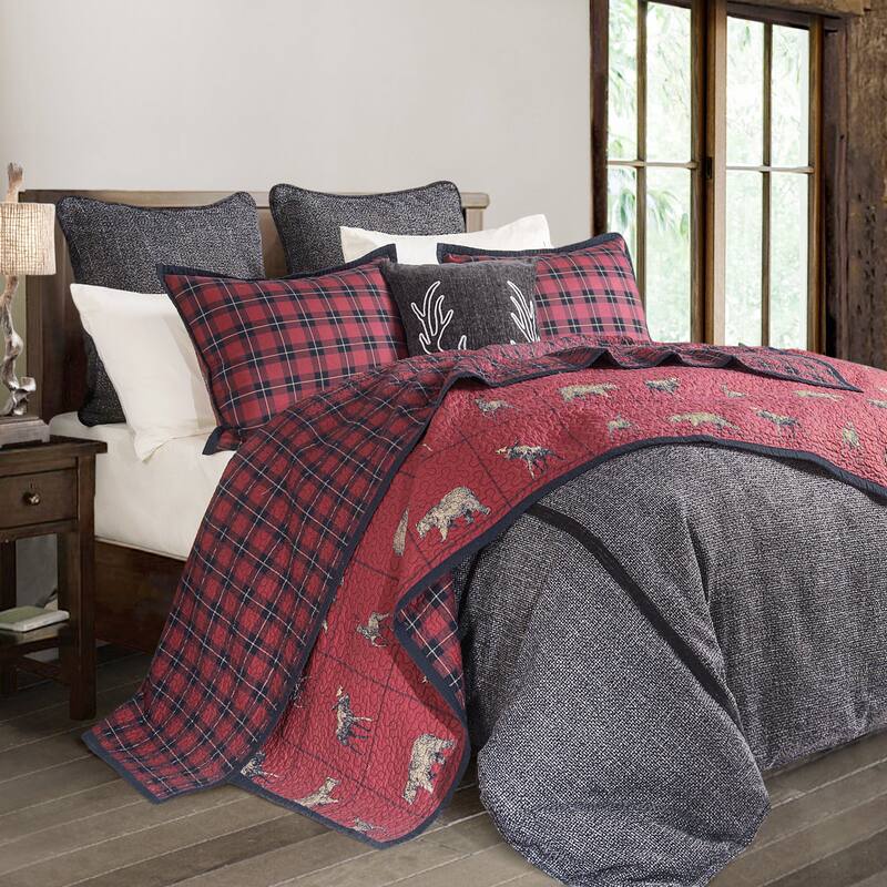 HiEnd Accents Hamilton Chenille Tweed Comforter Set, 4PC