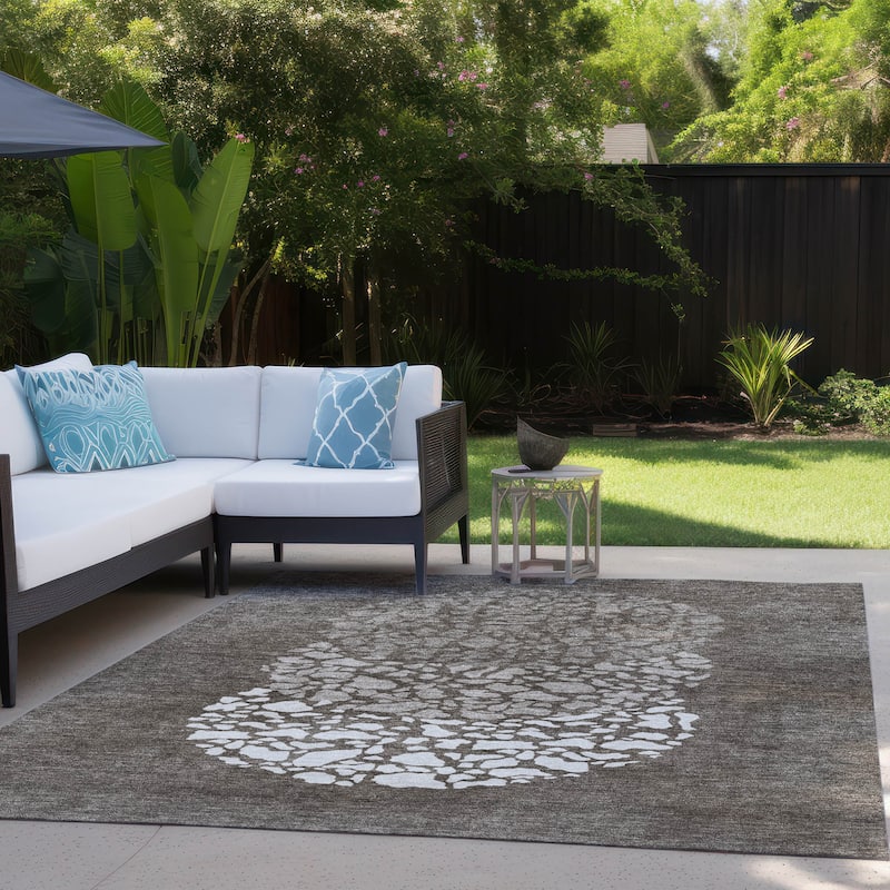 Machine Washable Indoor/ Outdoor Chantille Modern Mosaic Rug