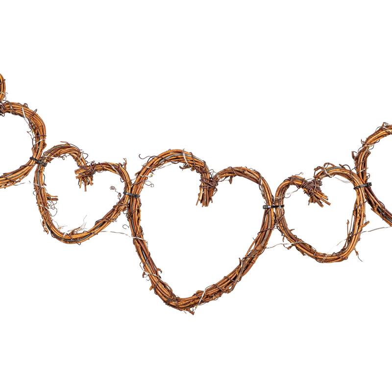 6' Grapevine Hearts LED Garland