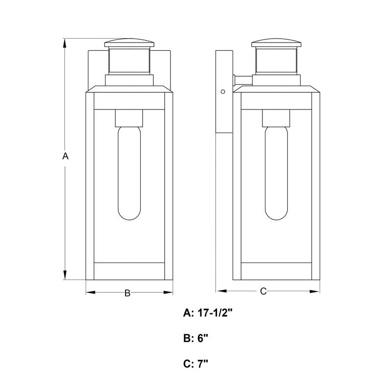 James Allan VXWS19580 Avery 18" Tall Dusk-to-Dawn Photocell Wall