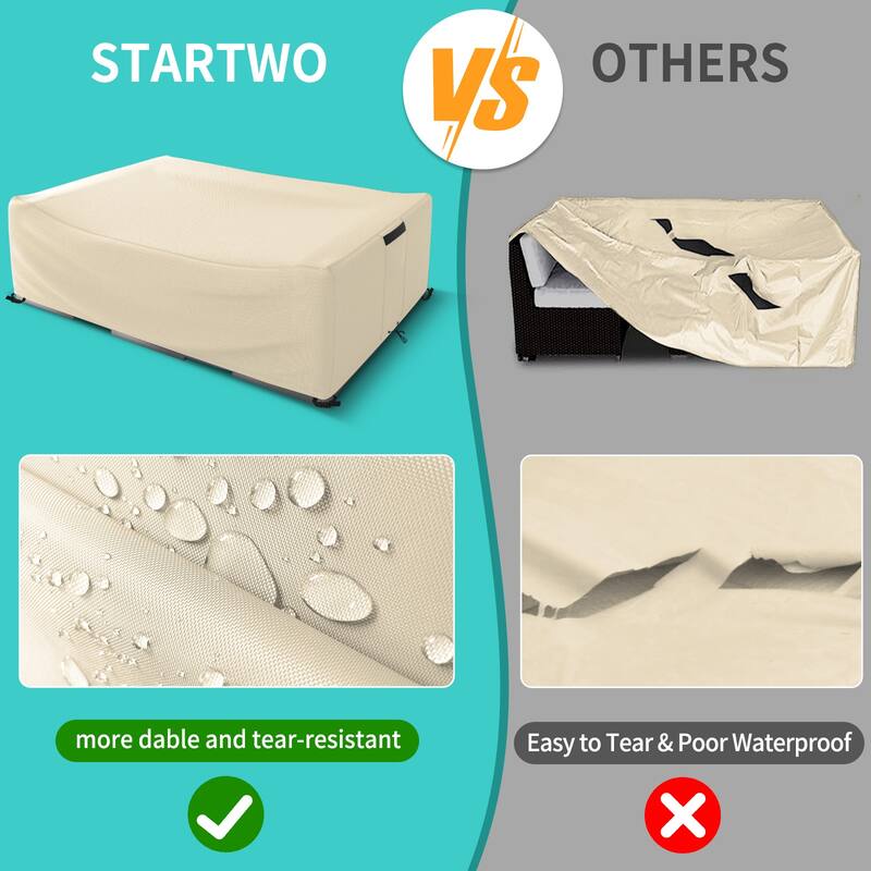 Heavy Duty Waterproof Patio Furniture Set Cover Outdoor Sectional Sofa Cover