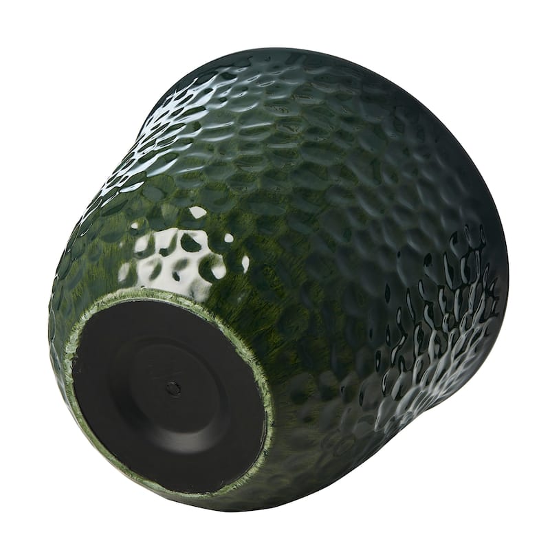 Glitzhome Honeycomb Textured Blue Green Faux Ceramic Pot Plastic Planter(Set of 2 / Set of 3)