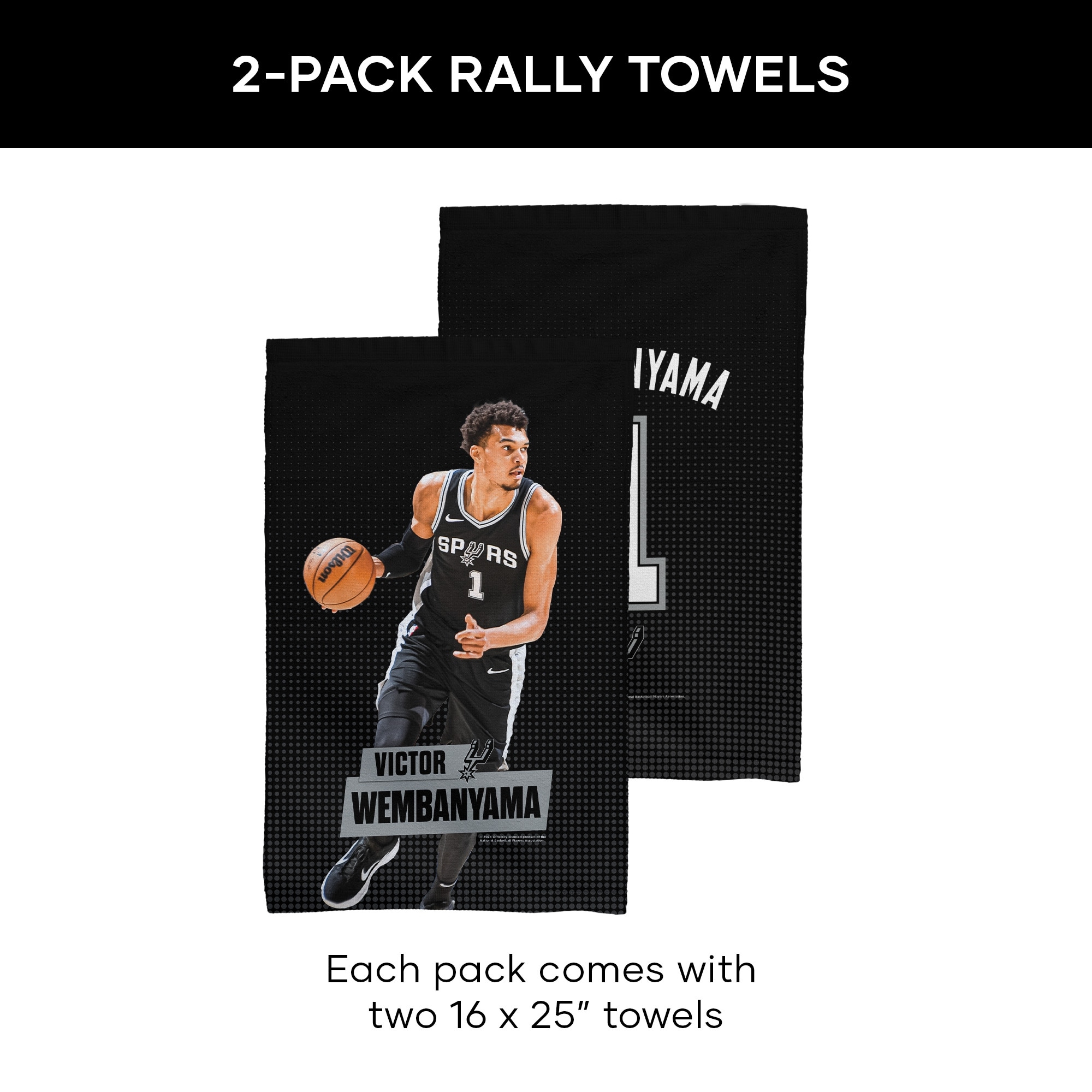 NBA San Antonio Spurs Fan Towel, 2 Piece Set, 16