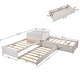preview thumbnail 7 of 7, L-Shaped Pine Wood Platform Bed with Convertible Trundle and Drawers, Twin