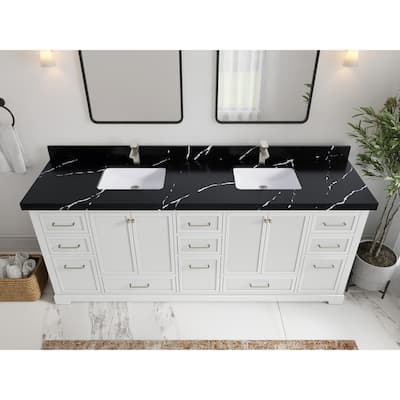 Willow Collections 84 in. W x 22 in. D Alys Double Bowl Sink Bathroom Vanity with Countertop
