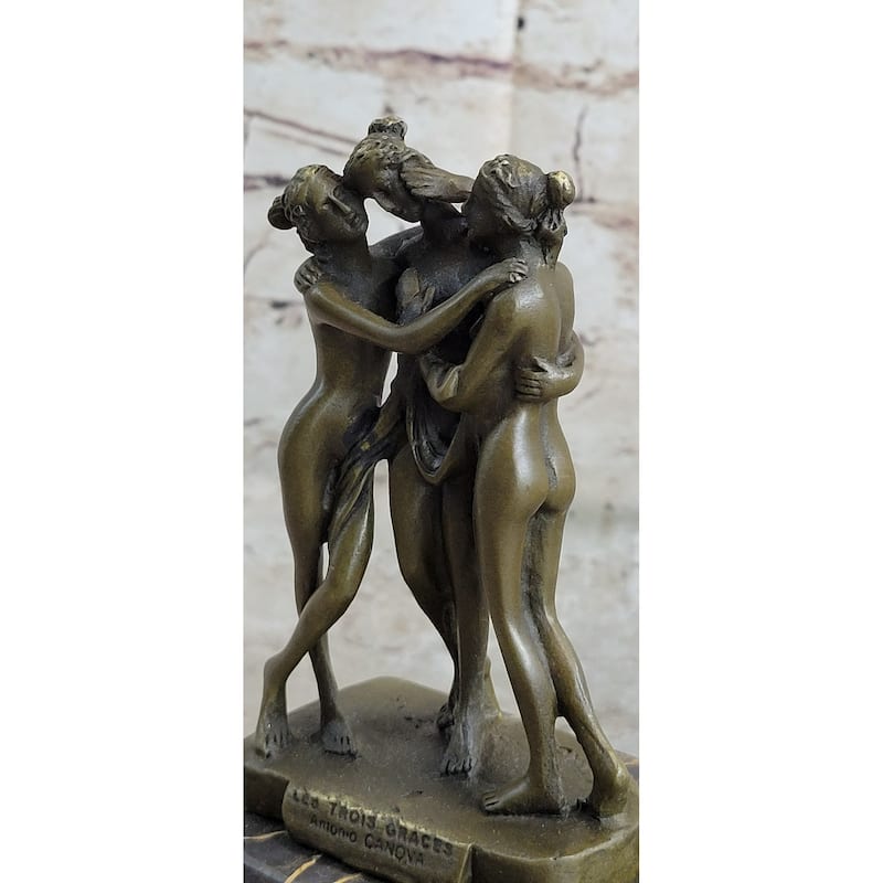 Hot Cast Three Graces By Canova Bookend Book End Bronze Sculpture Statue Figure