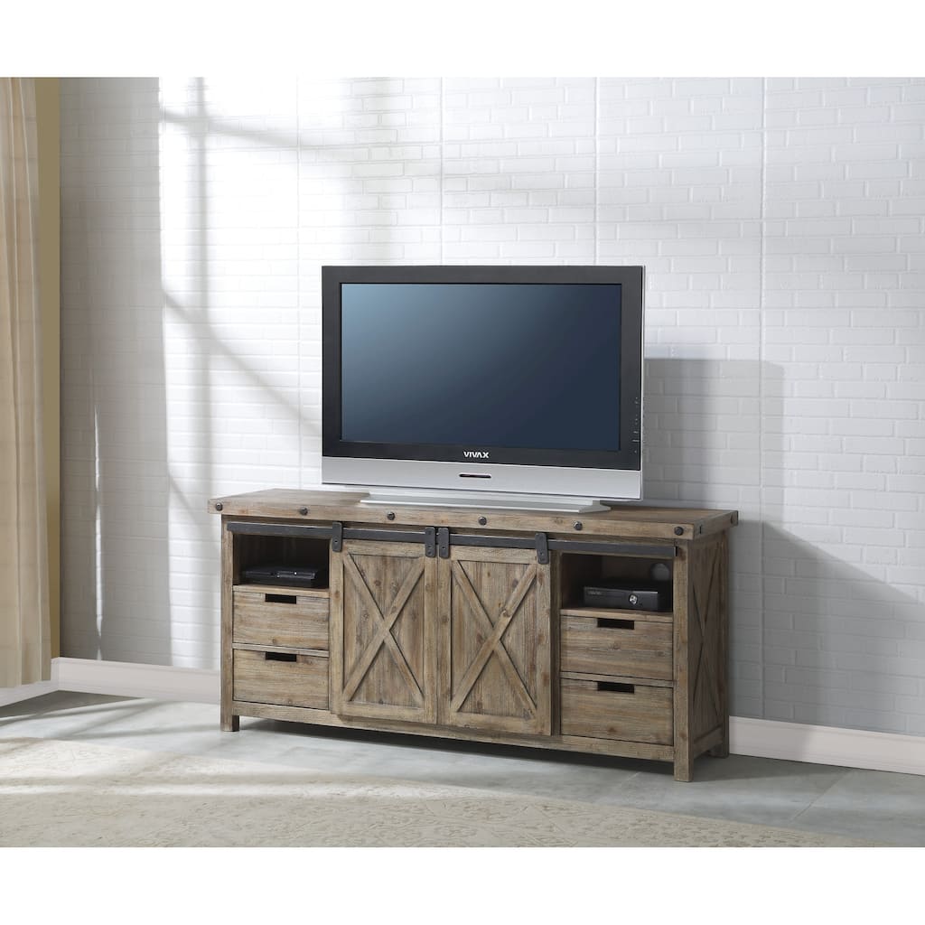 Carpenter Brown Wood Entertainment Base by Flexsteel - 72" x 33" x 19"
