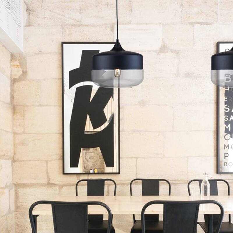 1-Light Matte Black Wall Sconce With A Clear Glass Shade