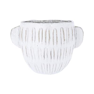 Embossed Stoneware Planter with Reactive Glaze Finish (Holds 7" Pot/Each one will vary)