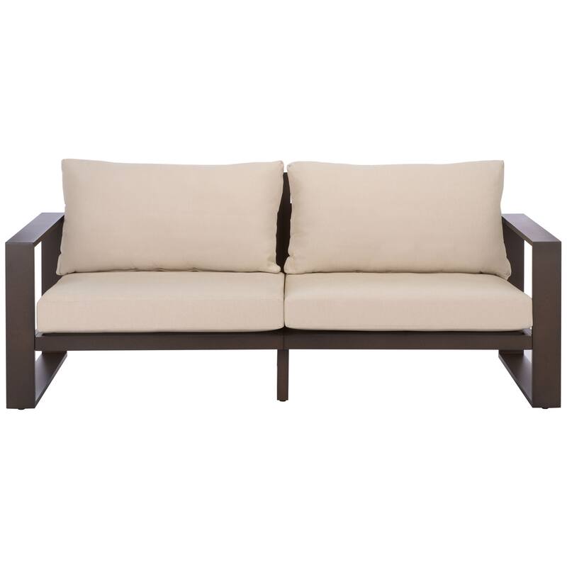 SAFAVIEH Outdoor Living Fash Aluminum Sofa - 76"W x 34"D x 30"H