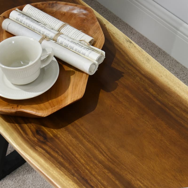 Natural Wood Rectangle Bench