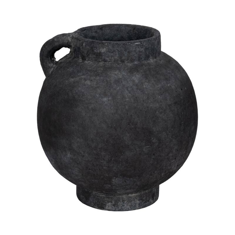 Handcrafted Terracotta Pottery Round Vase Modern Visual Interest