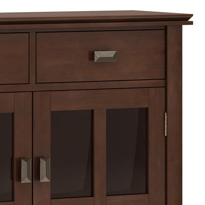 WYNDENHALL Stratford SOLID WOOD 36" Wide Contemporary Entryway Storage Cabinet in Russet Brown - 12"d x 36" w x 36"h