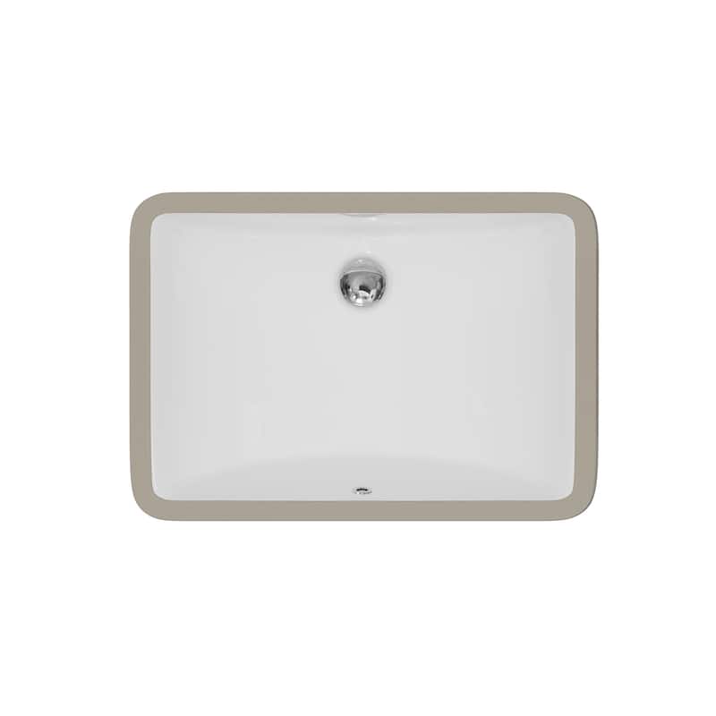 Karran Valera 20" Rectangular Undermount Vitreous China Bathroom Sink in White