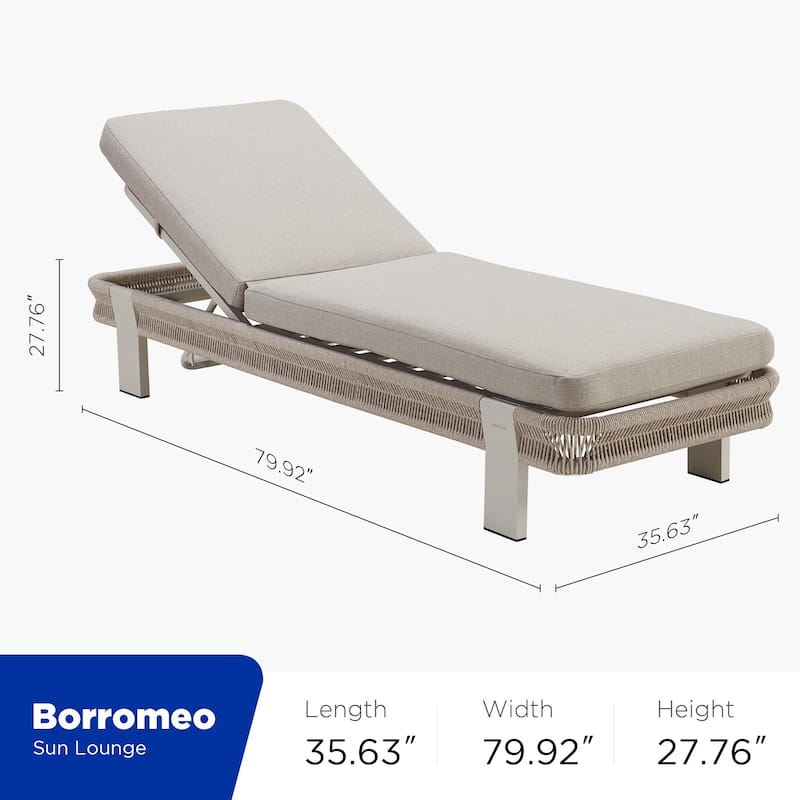HIGOLD - Aluminum Rope Weaving Outdoor Patio Chaise Lounge Chair