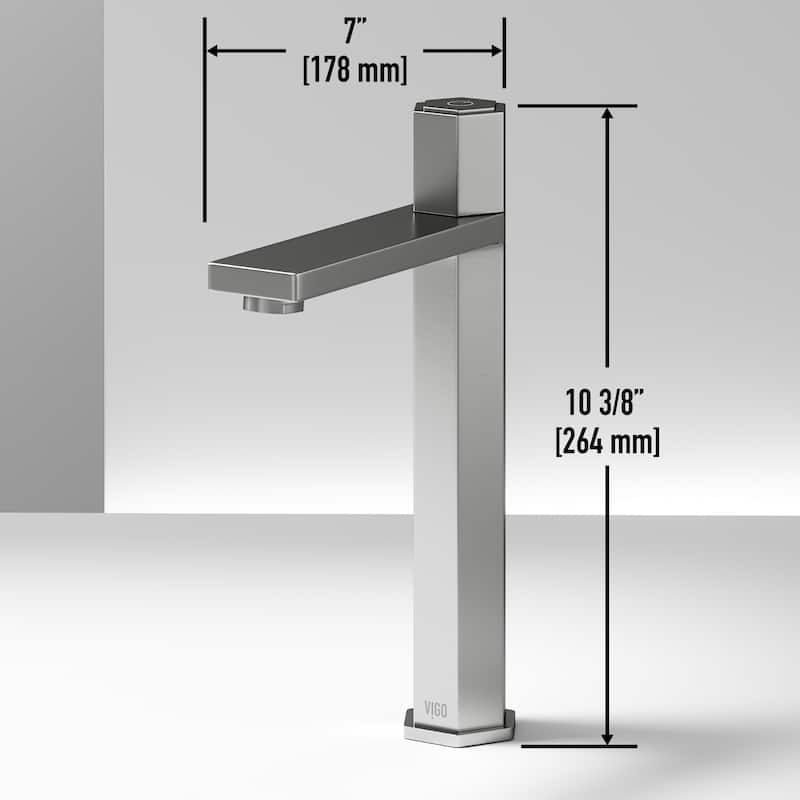 VIGO Duomo 18"L x 13"W Concrete Vessel Sink and Nova 10"H Faucet Set