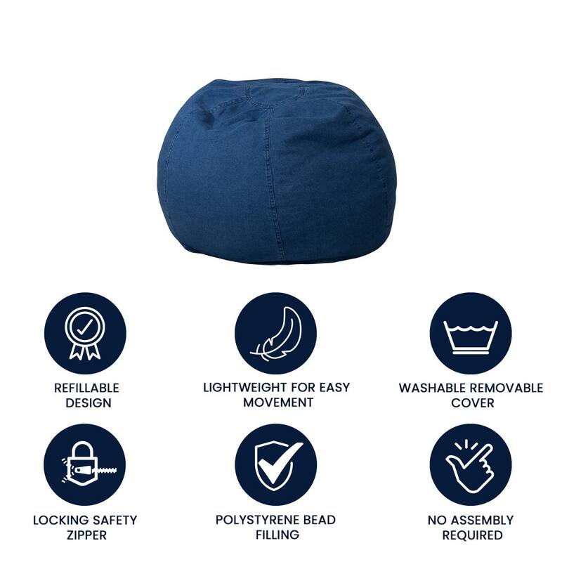 Small Refillable Bean Bag Chair for Kids and Teens