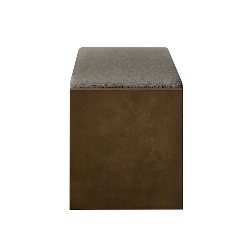 GDFStudio - Norway 40" Linen Accent Bench with Storage Shelf