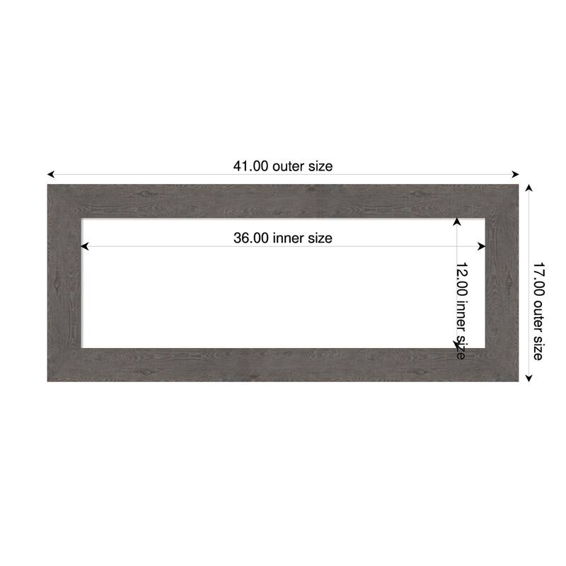 Amanti Art Rustic Plank Espresso Framed Dry Erase Magnetic Board - 41 x 17 in - Rustic Plank Grey