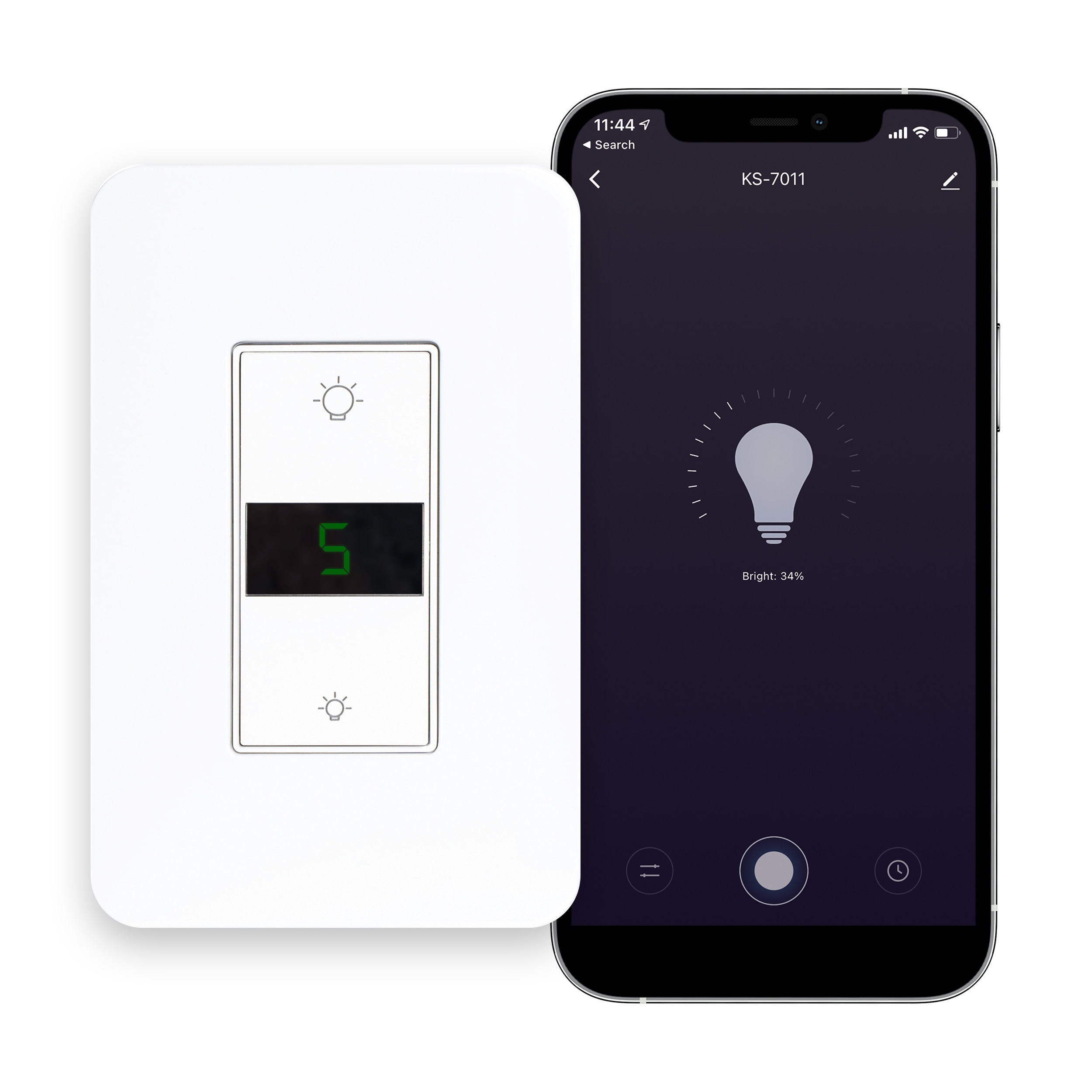 JONATHAN Y Smart Ligting LED Display Dimmer Switch - WiFi Remote App Control; No Hub Required - White