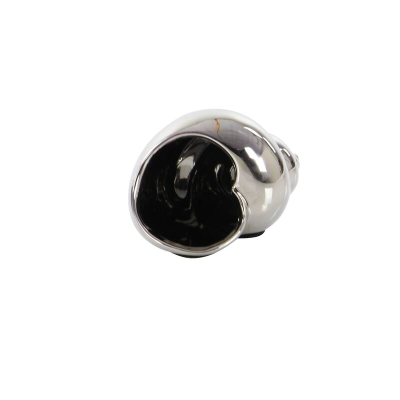 Silver, White or Multi Colored Porcelain Ceramic Shell Shell Decorative Sculpture (Set of 3)