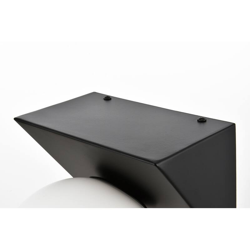 Jinzo 1 Light Black and Frosted White Bath Sconce