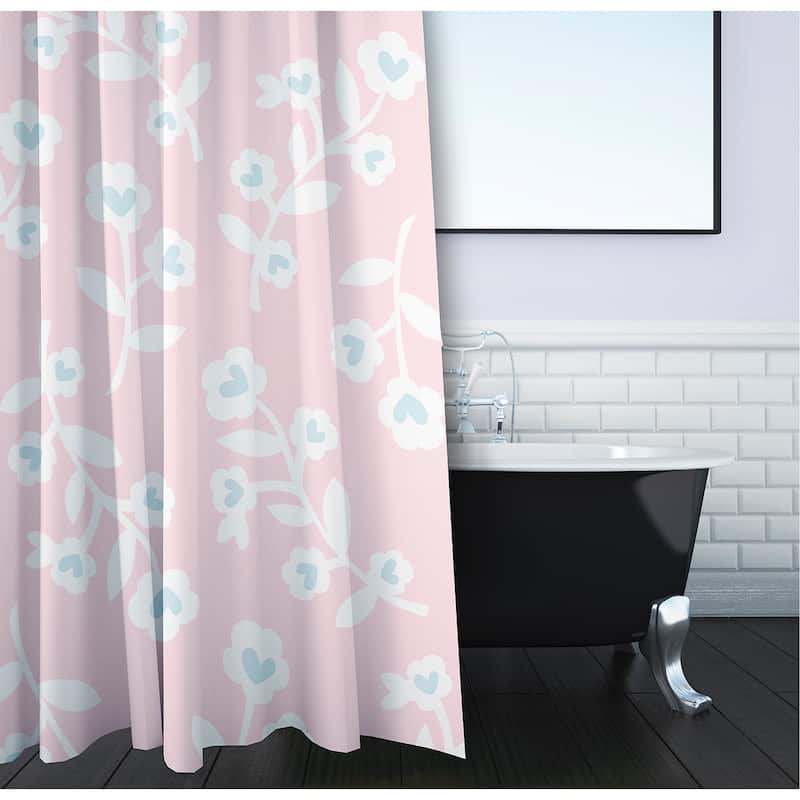 Valentines Floral Holiday Floral Print Shower Curtain