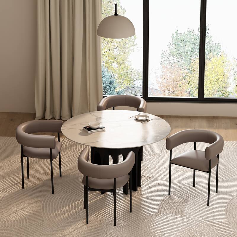 Onda Metal Vegan Leather Dining Chair