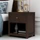 1 Drawer Solid Wood Nightstand Sofa End Table in Rich Brown