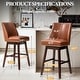 preview thumbnail 2 of 52, Pellebant 30.6'' H Solid Wood Swivel Bar Stool with Back