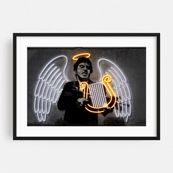 【THE MODS✨森山達也✨ANGEL WITH SCARFACE】 Fallen angel Digital Angel Fantasy Neon Scarface Art Print/Poster